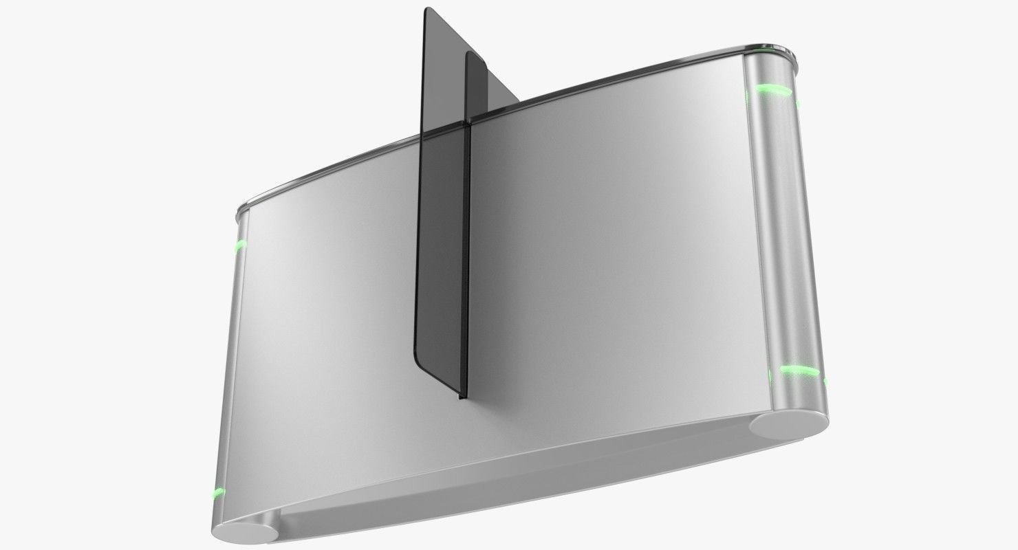 Turnstile 2 metal box with light 3D model_3