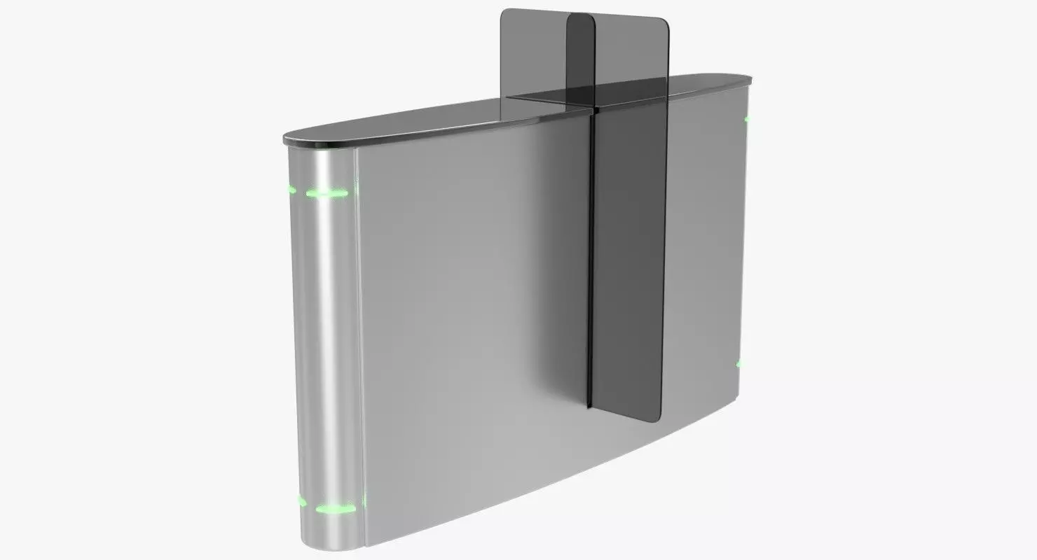 Turnstile 2 metal box with light 3D model_0