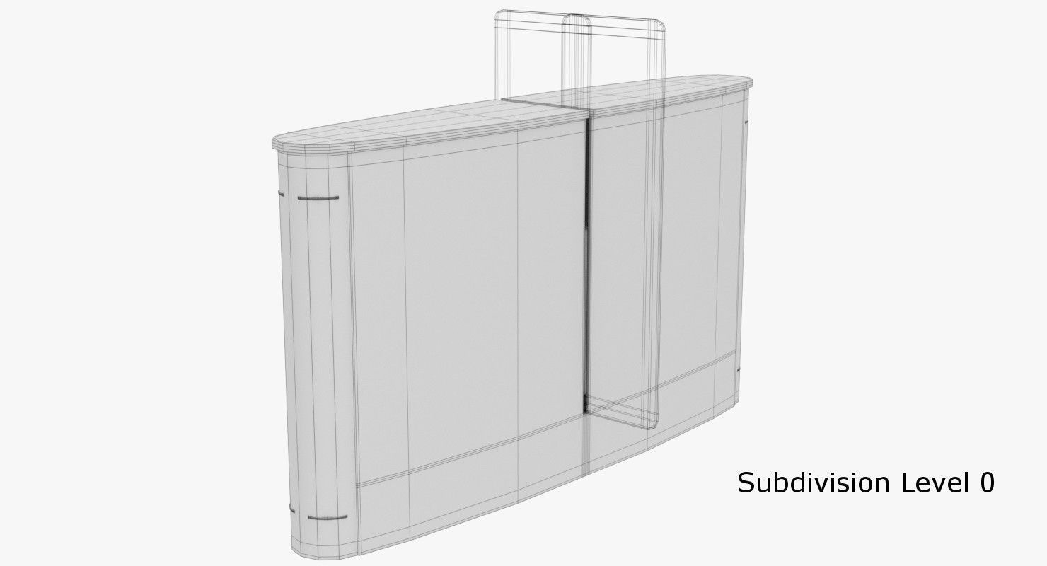 Turnstile 2 metal box with light 3D model_4