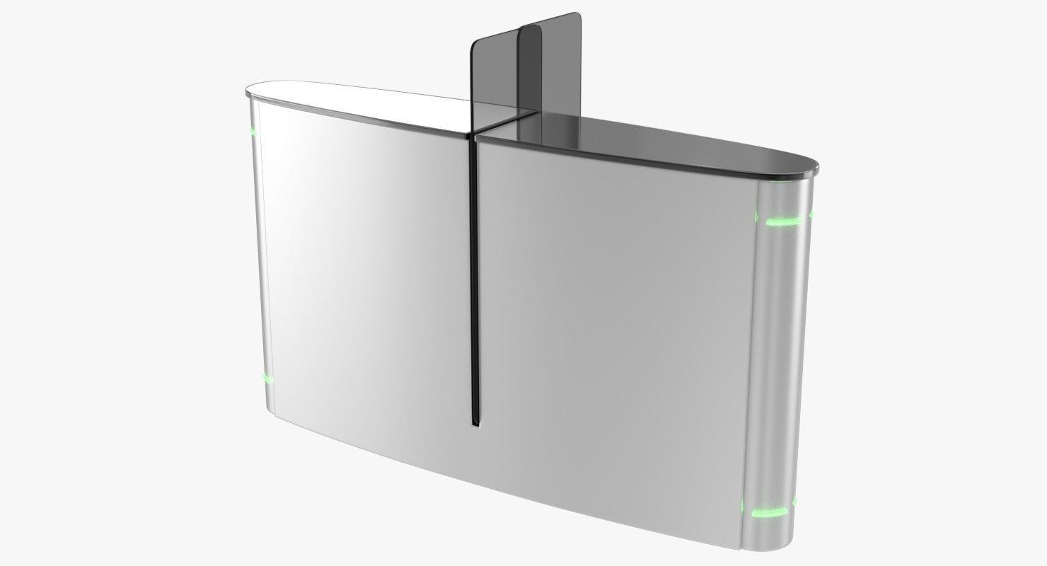 Turnstile 2 metal box with light 3D model_1