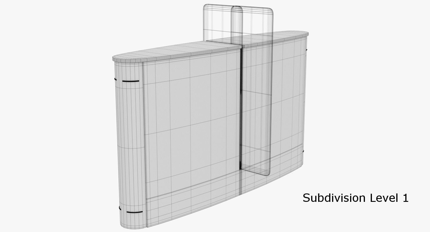 Turnstile 2 metal box with light 3D model_5