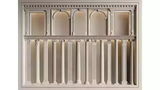 European-style plaster column 3D model