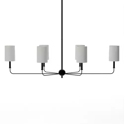 Foxdale Six Light Linear Chandelier Black