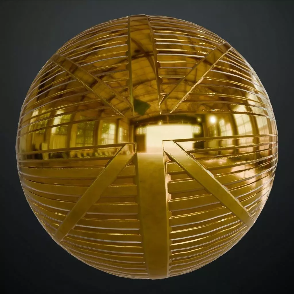 Full Gold Corrugated Metal PBR Seamless Texture