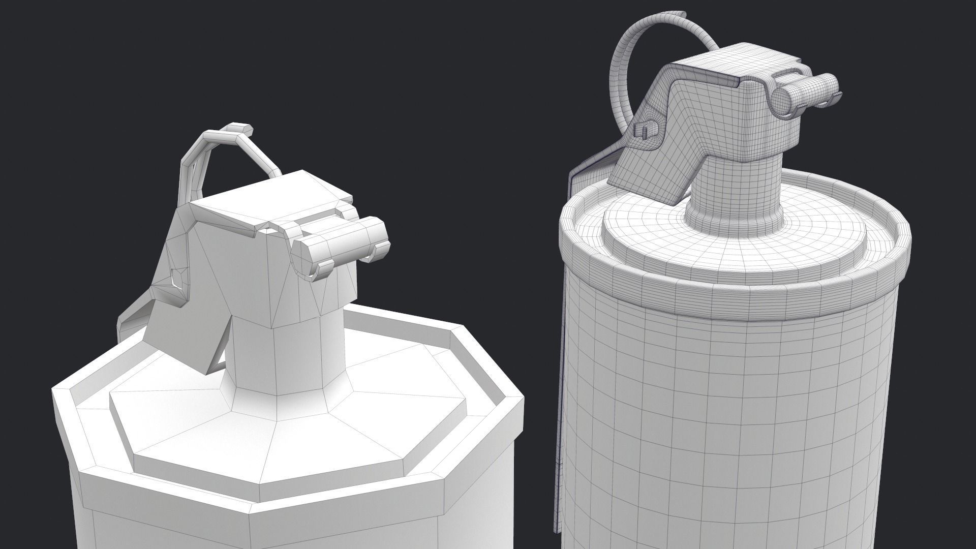 Tear Gas Grenade PBR Game Ready Low-poly 3D model_5