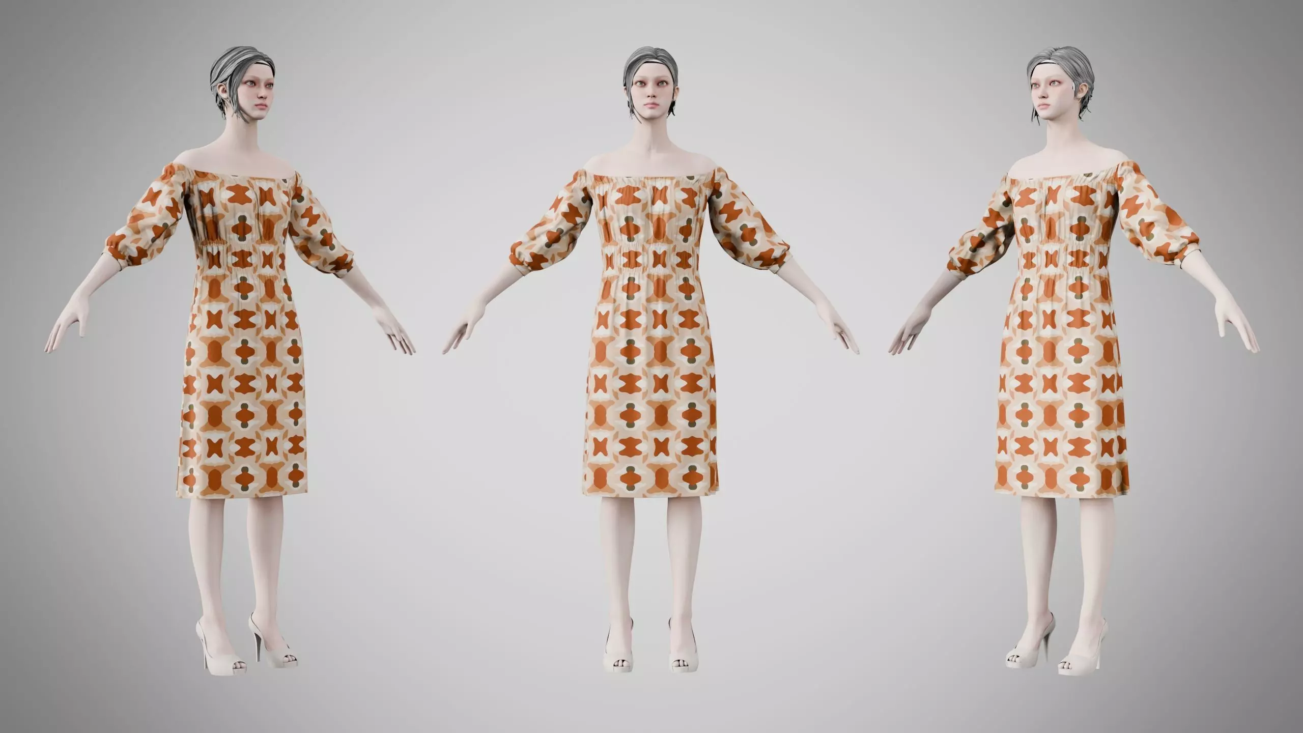 Dress 16 Warm Geometric Organic Low-poly 3D model