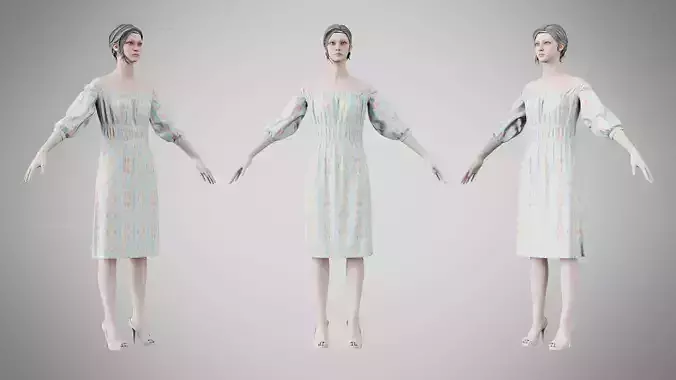 Dress 16 Whimsical Ocean Garden Low-poly 3D model