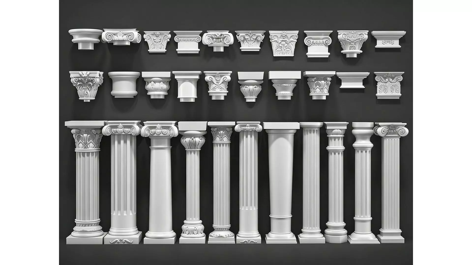 European-style Roman column 3D model