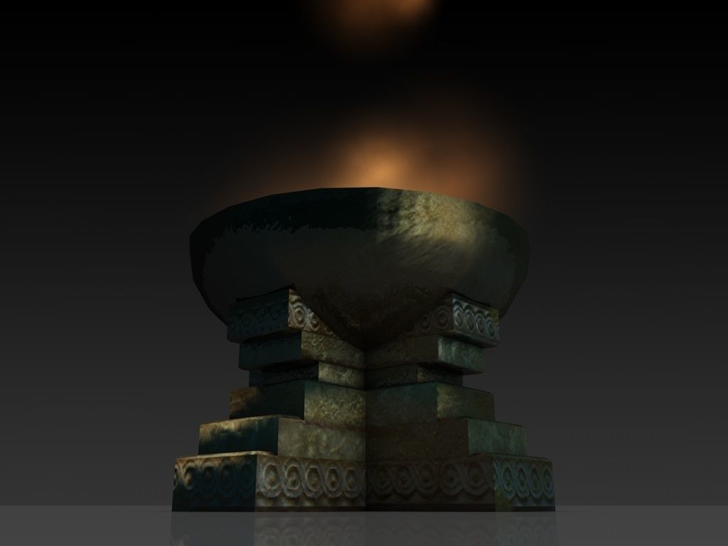 Ancient brazier fire pit bowl  Low-poly 3D model_2