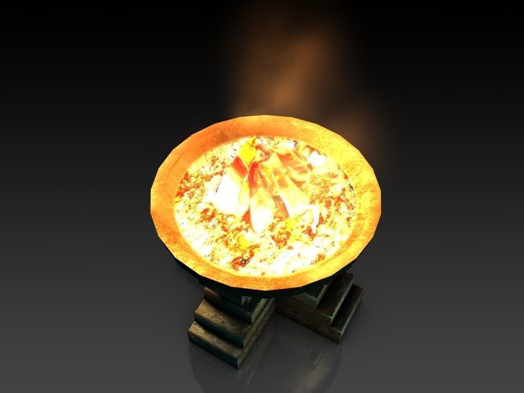 Ancient brazier fire pit bowl  Low-poly 3D model_4