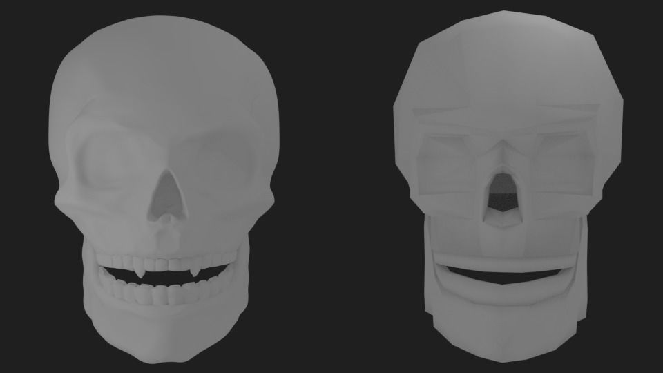 High and Low Resolution Skulls Free 3D model_0