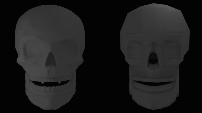 High and Low Resolution Skulls Free 3D model