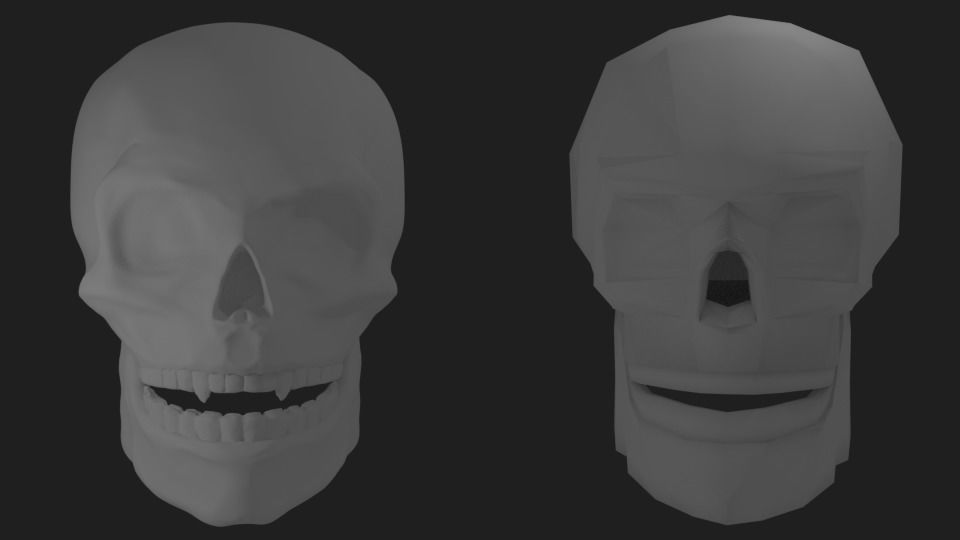 High and Low Resolution Skulls Free 3D model_1