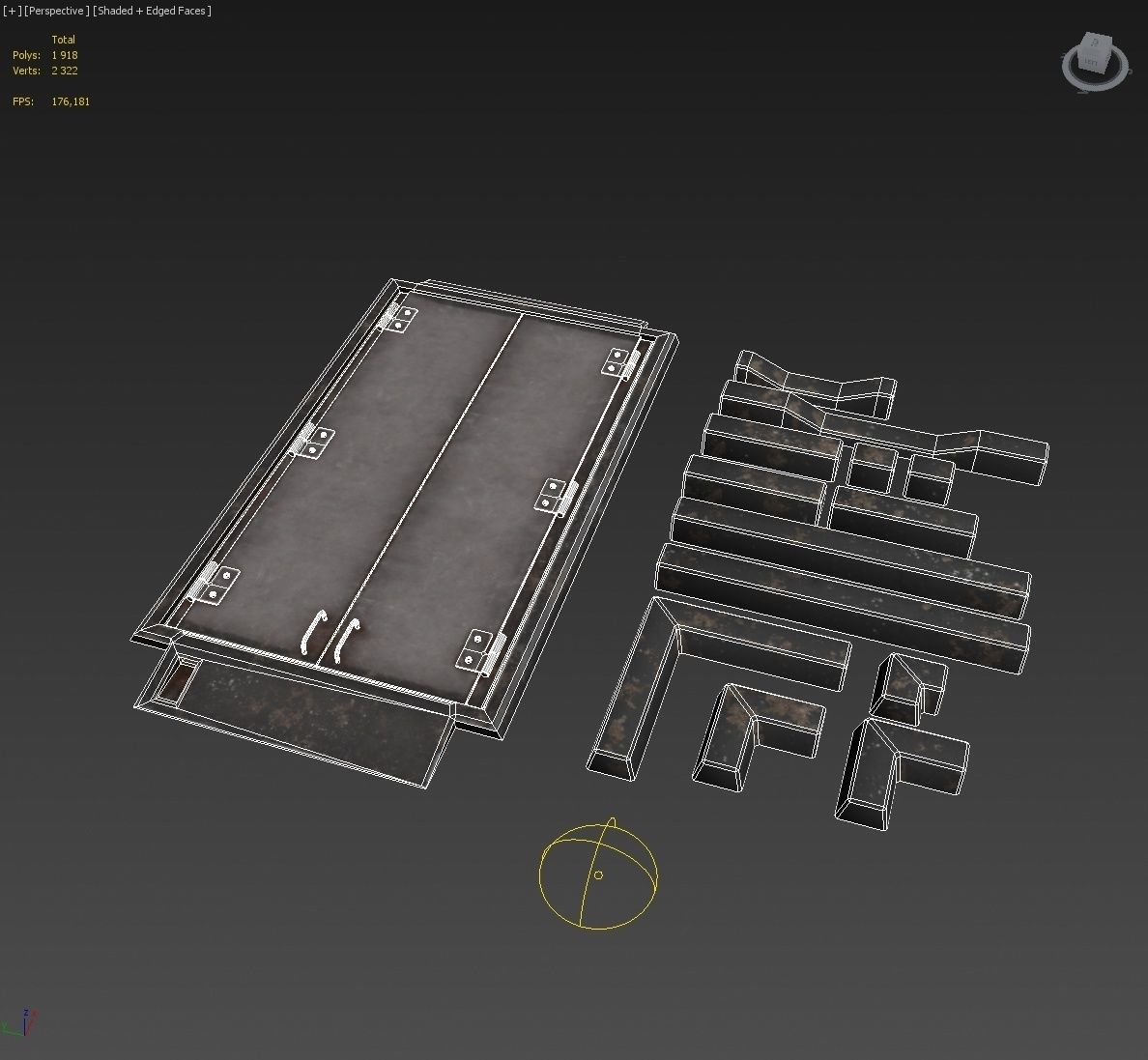 floor door hatch and trim pieces 3D model_1