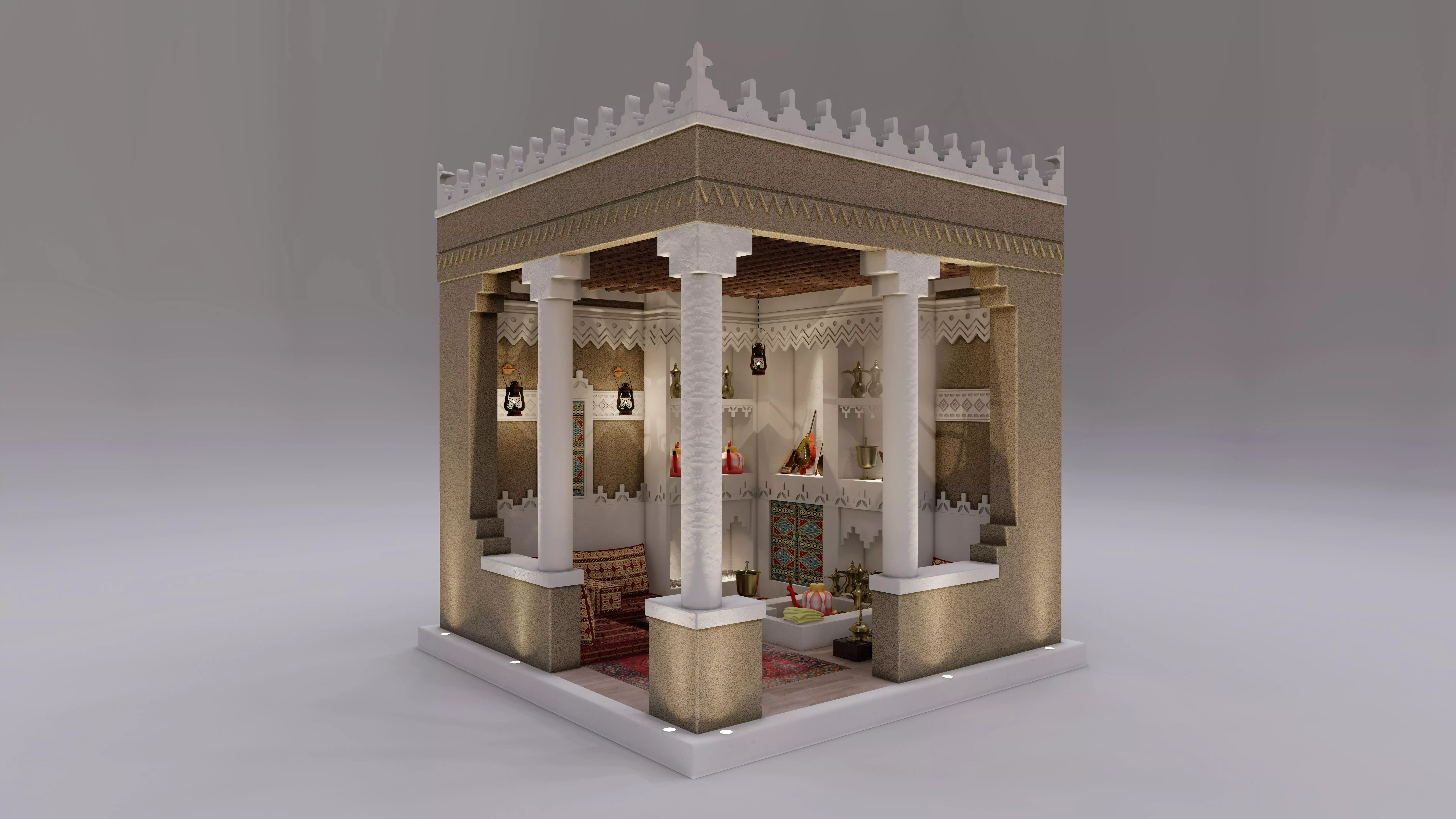 Traditional Saudi Najdi Pavilion Heritage Majlis 3D model