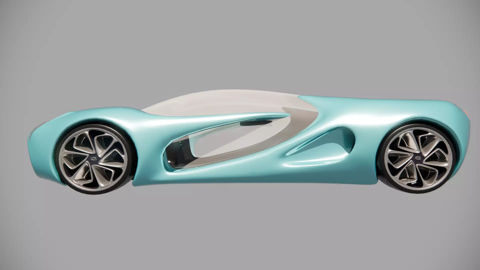 Aqua Sleek Futuristic Concept Car Low-poly 3D model