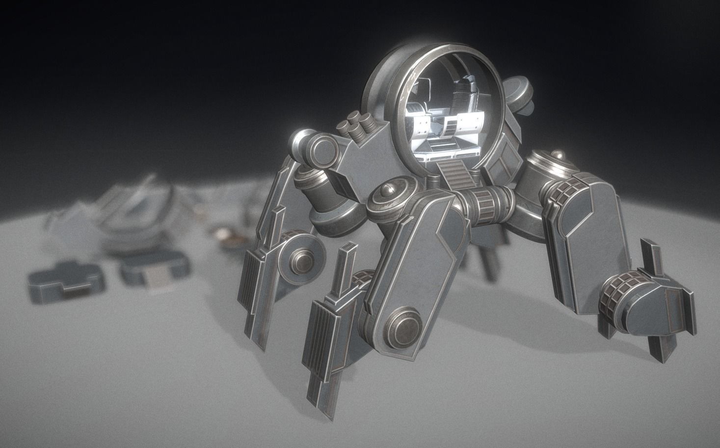 Futuristic Terrain Walker Basic Version 1 Rigged and Animated Low-poly 3D model_2