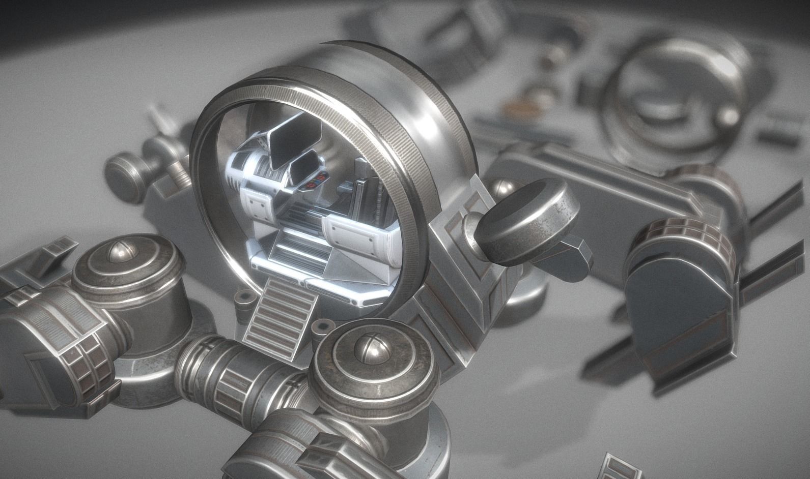 Futuristic Terrain Walker Basic Version 1 Rigged and Animated Low-poly 3D model_6