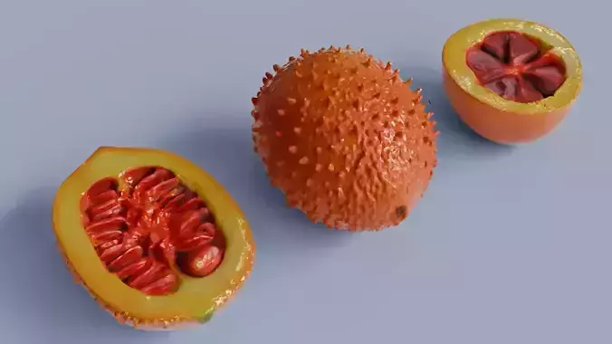 Gac Fruit 3D model 2