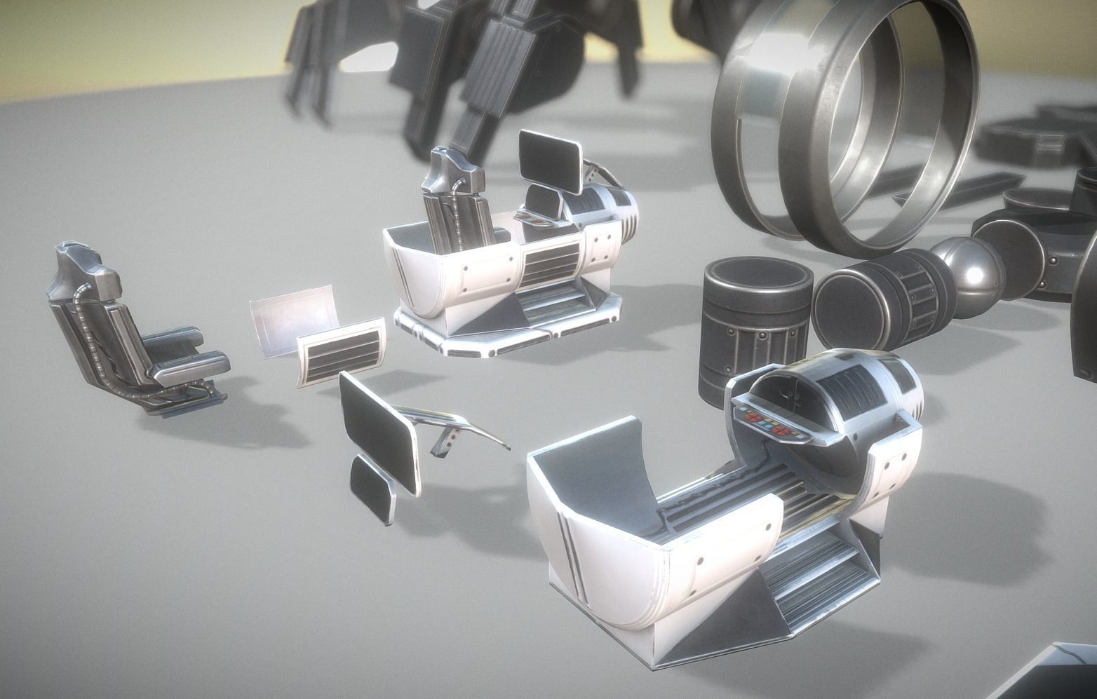 Futuristic Terrain Walker Basic Version 2 Rigged and Animated Low-poly 3D model_13