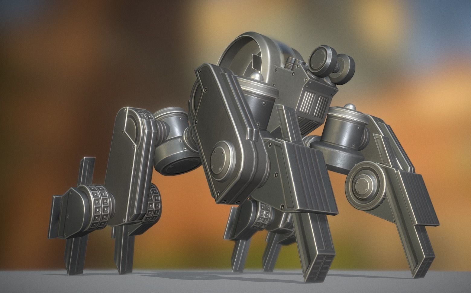 Futuristic Terrain Walker Basic Version 2 Rigged and Animated Low-poly 3D model_10