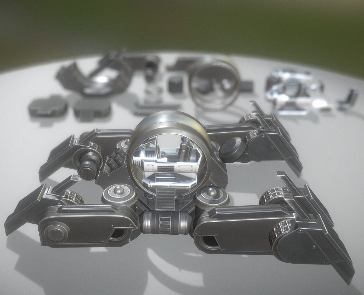 Futuristic Terrain Walker Basic Version 2 Rigged and Animated Low-poly 3D model_7