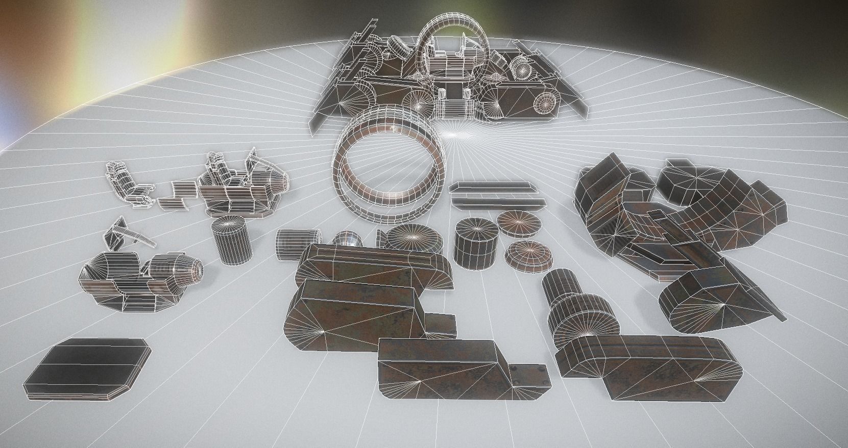 Futuristic Terrain Walker Rusty Version Rigged and Animated Low-poly 3D model_7
