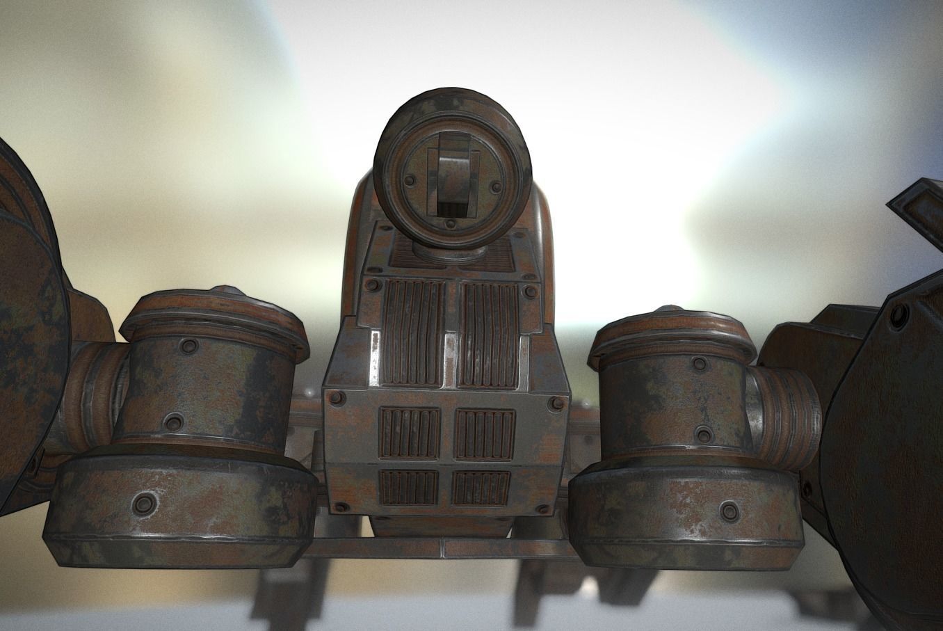 Futuristic Terrain Walker Rusty Version Rigged and Animated Low-poly 3D model_8