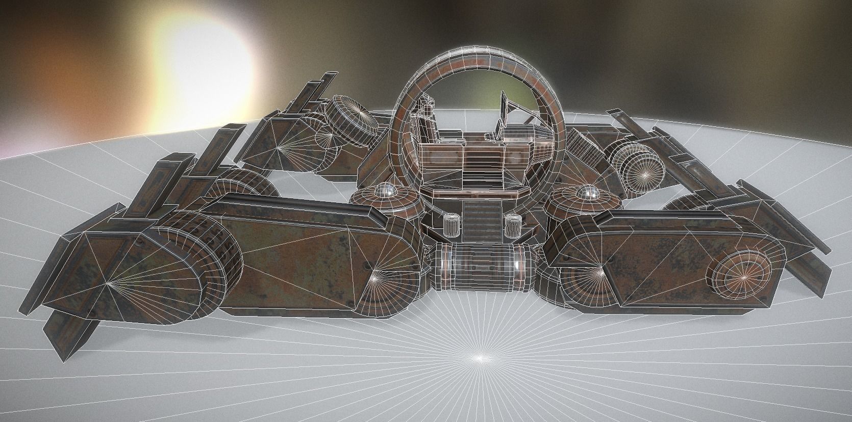 Futuristic Terrain Walker Rusty Version Rigged and Animated Low-poly 3D model_17