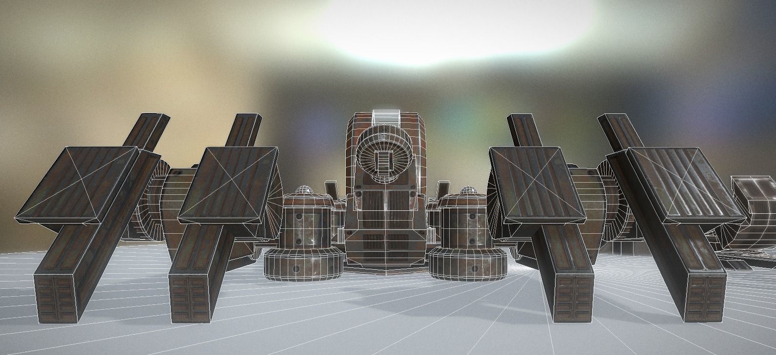 Futuristic Terrain Walker Rusty Version Rigged and Animated Low-poly 3D model_3