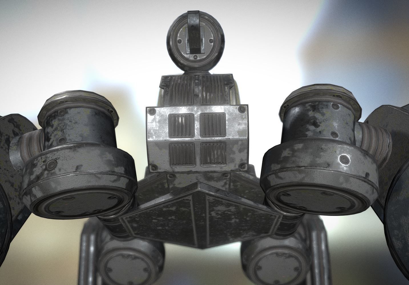 Futuristic Terrain Walker Vehicle Old Version Low-poly 3D model_18