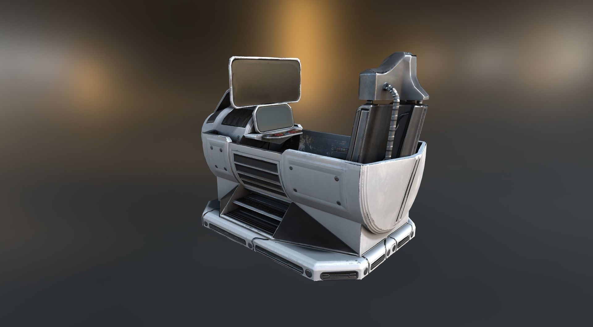 Futuristic Terrain Walker Vehicle Old Version Low-poly 3D model_23