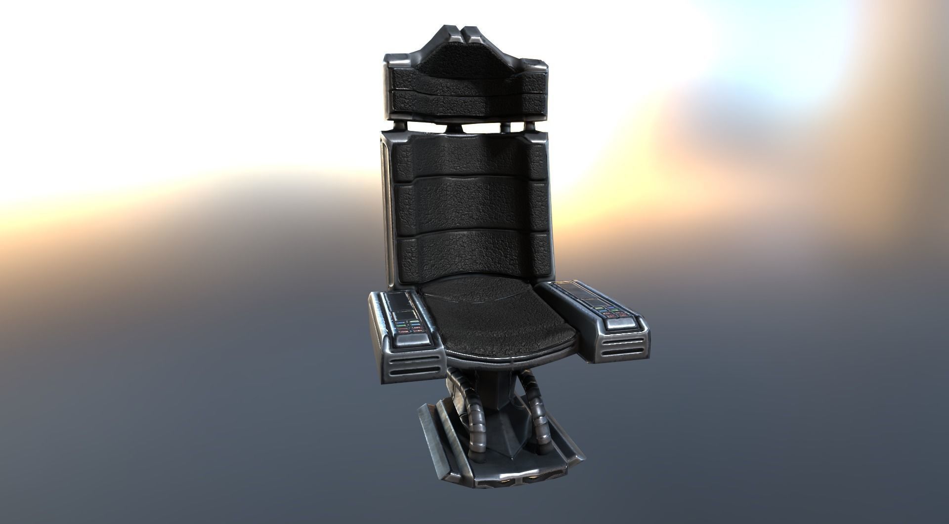 Futuristic Terrain Walker Vehicle Old Version Low-poly 3D model_30