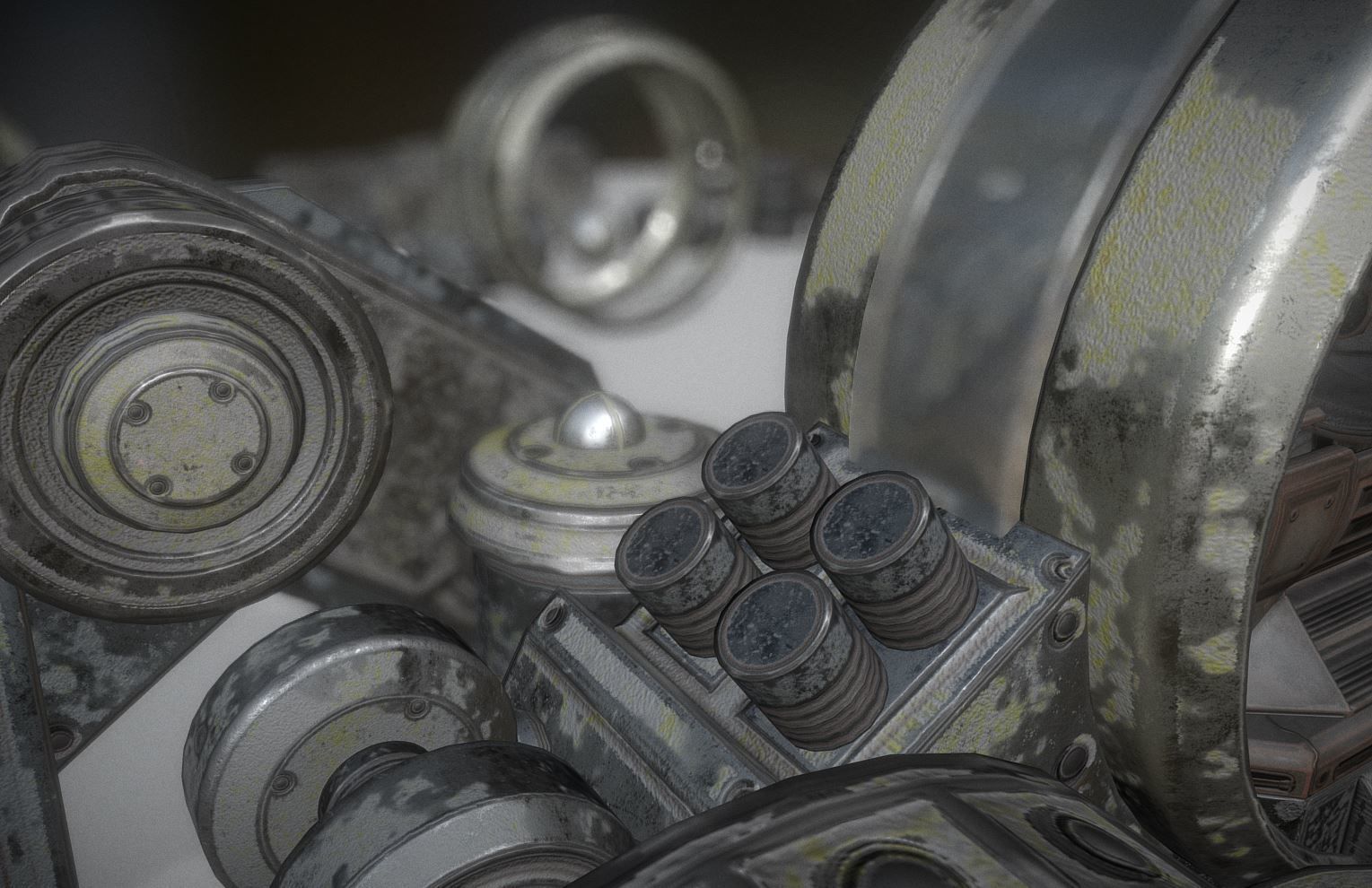 Futuristic Terrain Walker Vehicle Old Version Low-poly 3D model_7