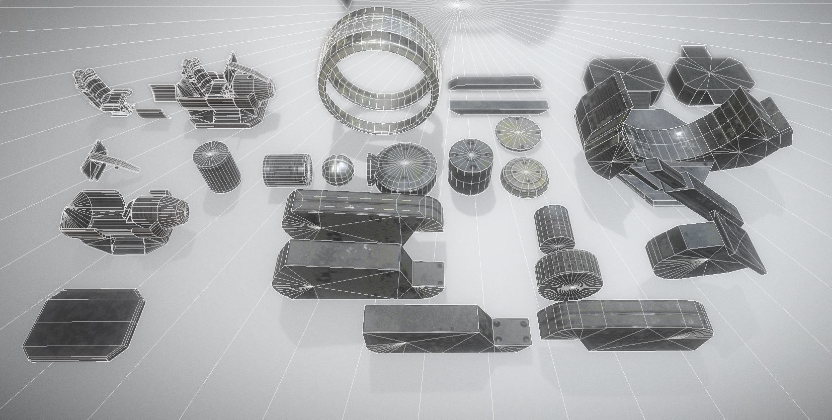 Futuristic Terrain Walker Vehicle Old Version Low-poly 3D model_6