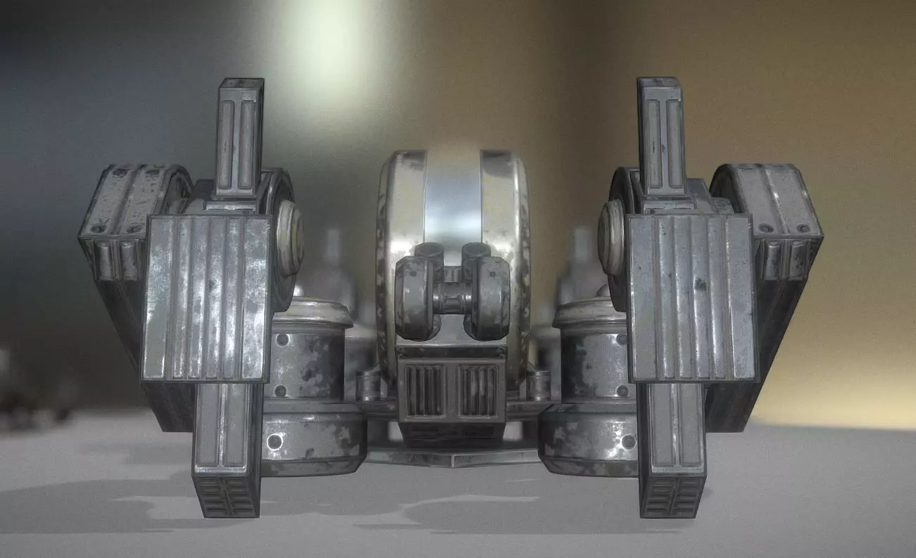 Futuristic Terrain Walker Vehicle Old Version Low-poly 3D model_0