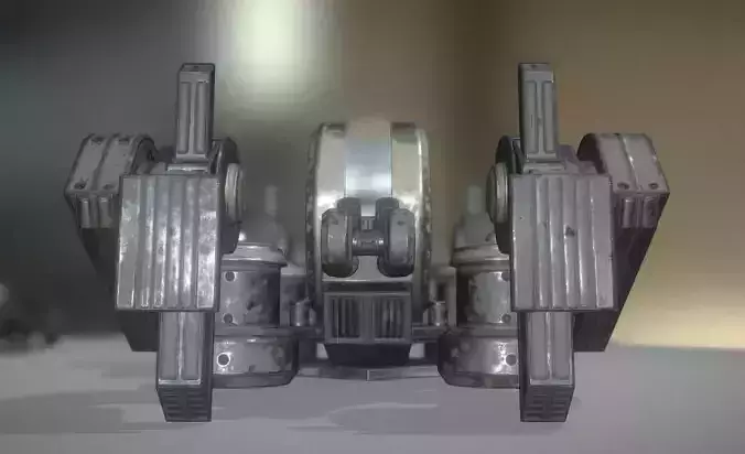 Futuristic Terrain Walker Vehicle Old Version Low-poly 3D model