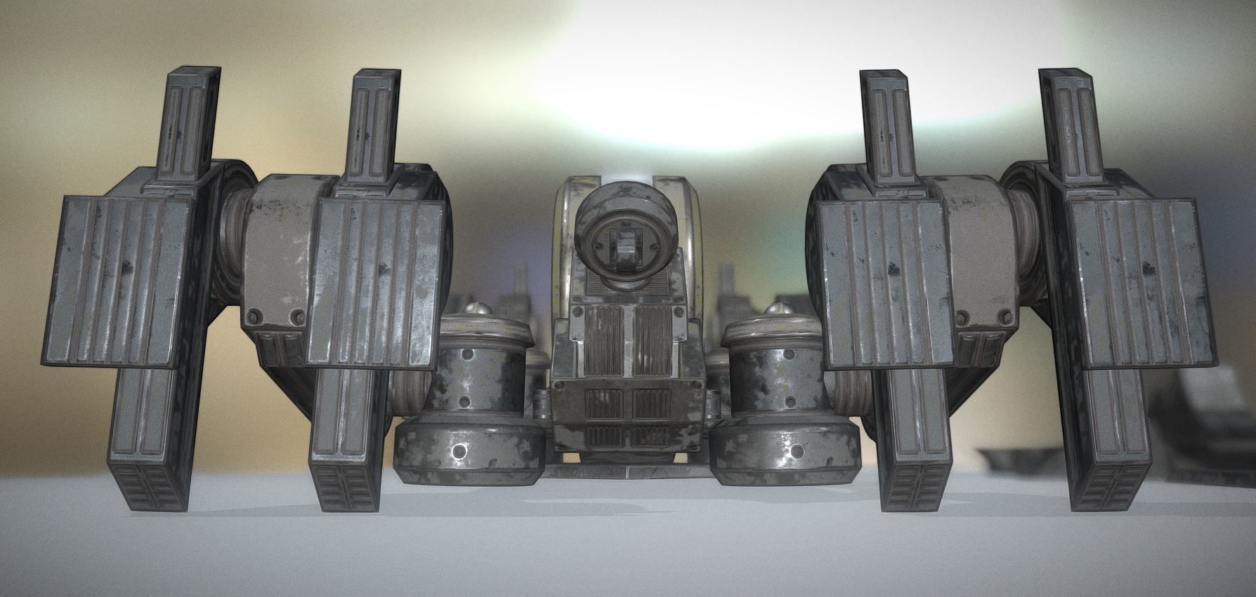 Futuristic Terrain Walker Vehicle Old Version Low-poly 3D model_3