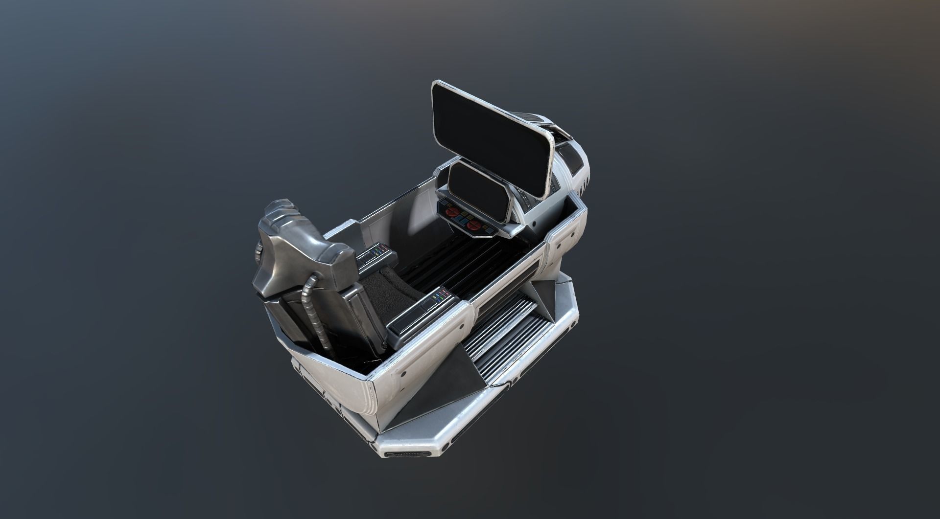 Futuristic Terrain Walker Vehicle Old Version Low-poly 3D model_25