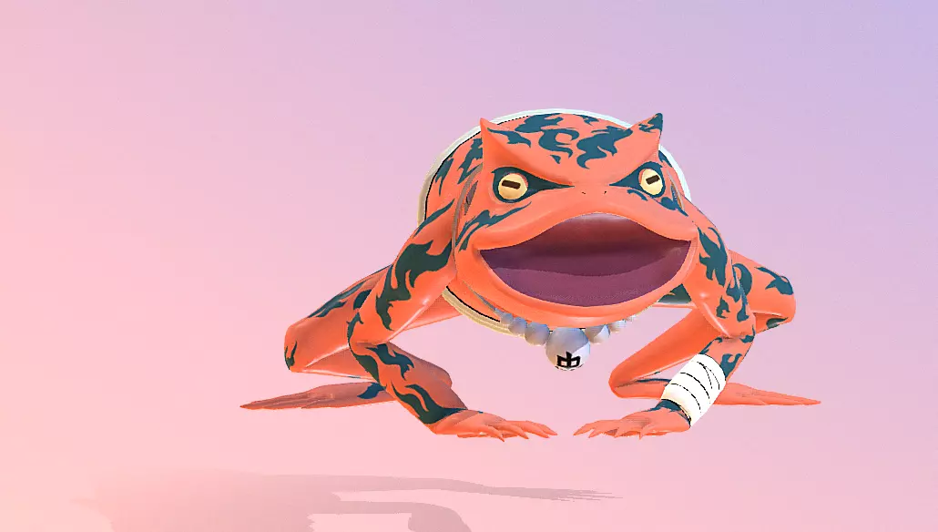 Gamachu Blow Fire in honor of kishimoto Fbx Pbr Animated 3D model