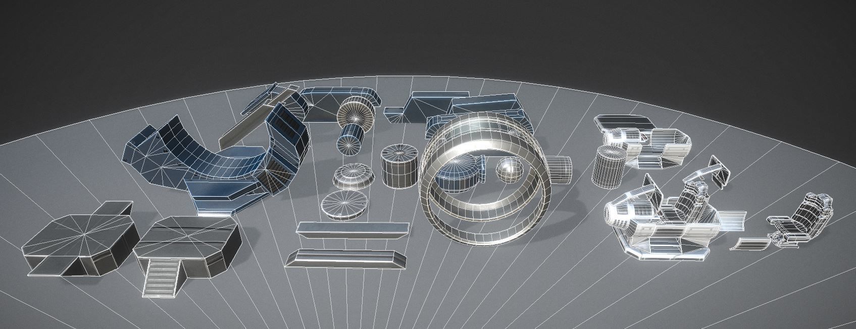 Futuristic Terrain Walker Blue Version Rigged and Animated Low-poly 3D model_19