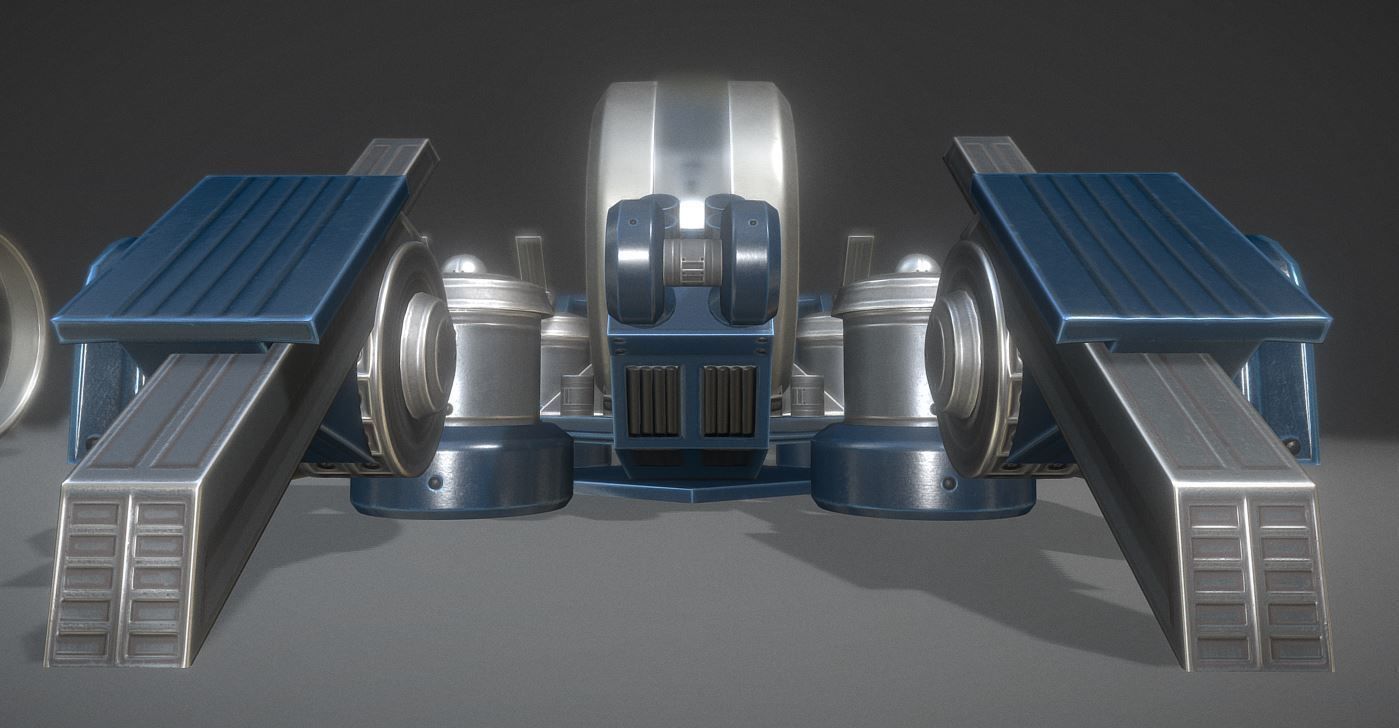 Futuristic Terrain Walker Blue Version Rigged and Animated Low-poly 3D model_34