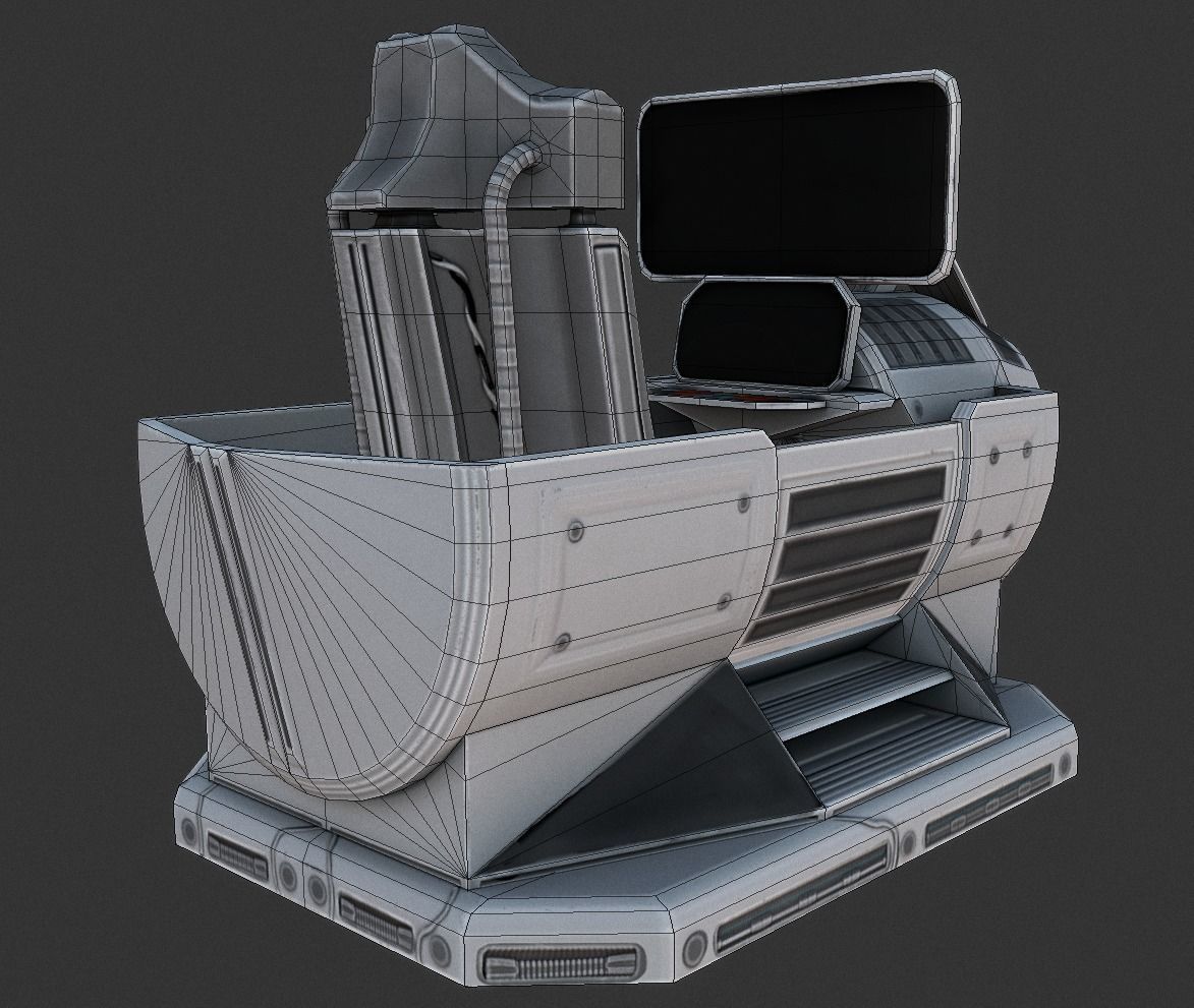 Futuristic Terrain Walker Blue Version Rigged and Animated Low-poly 3D model_32