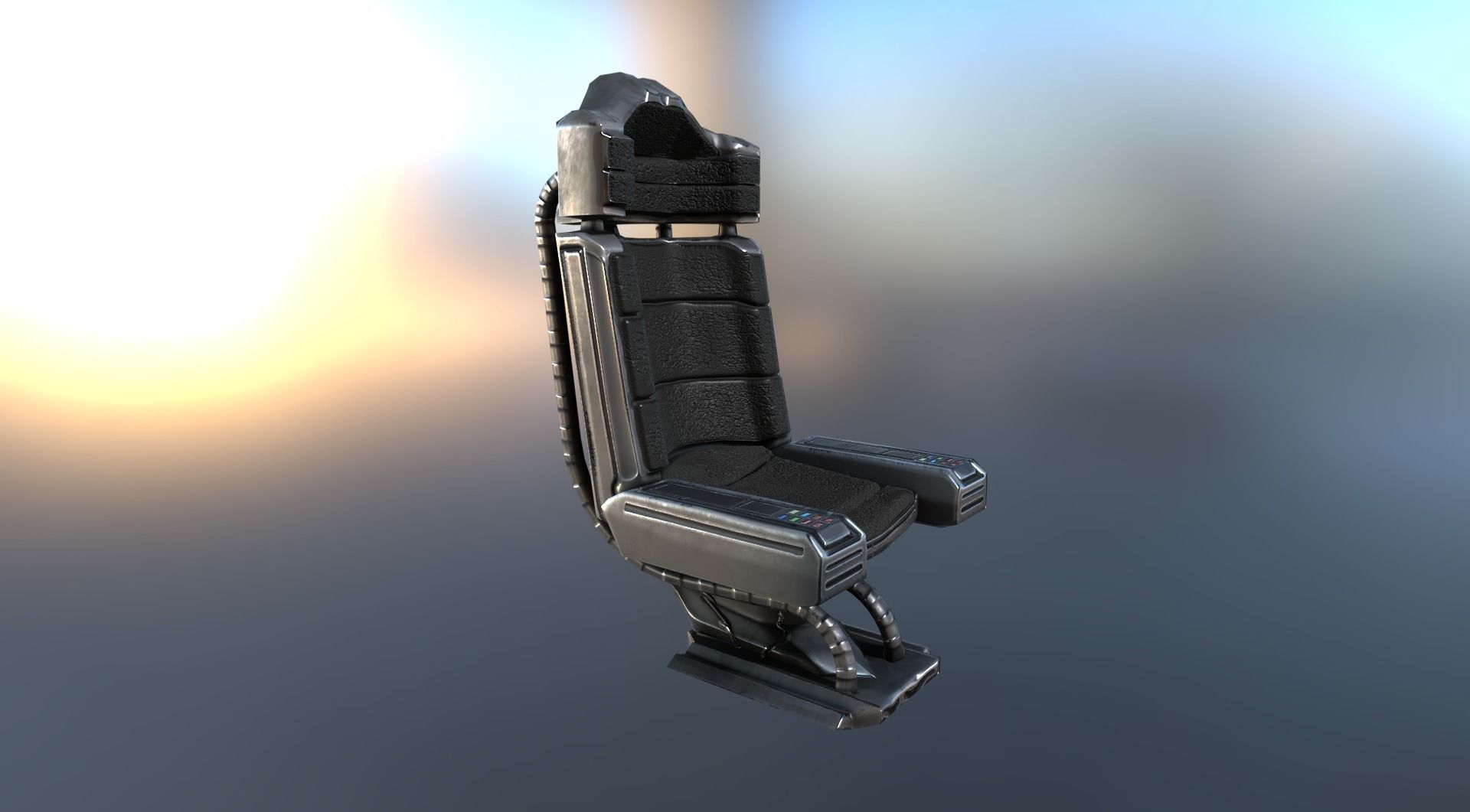 Futuristic Terrain Walker Blue Version Rigged and Animated Low-poly 3D model_47