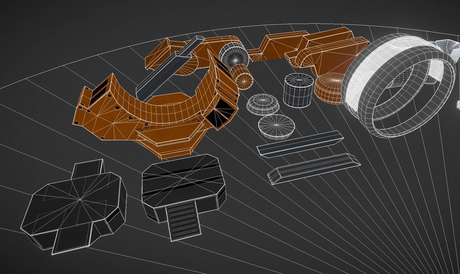 Terrain Walker Orange Version Rigged and Animated Low-poly 3D model_18