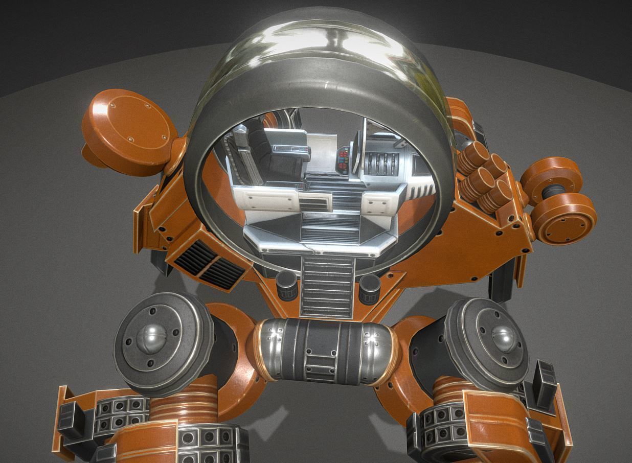 Terrain Walker Orange Version Rigged and Animated Low-poly 3D model_8