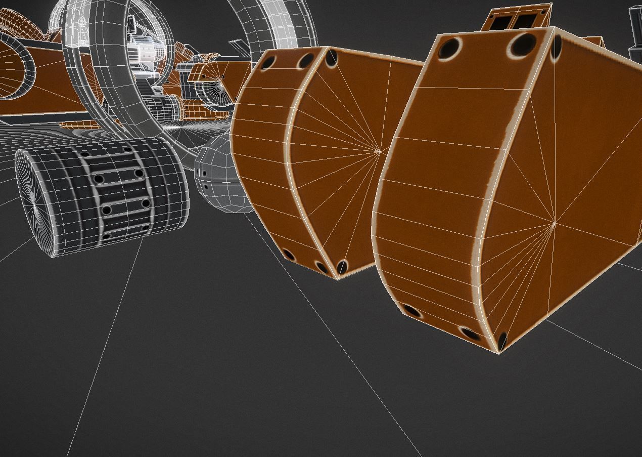 Terrain Walker Orange Version Rigged and Animated Low-poly 3D model_16