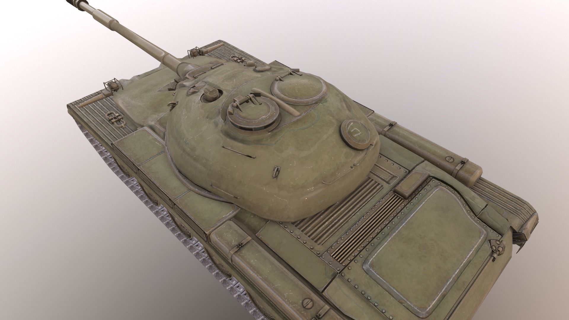 Low poly model Soviet Havy Tank Object 770 Low-poly 3D model_3