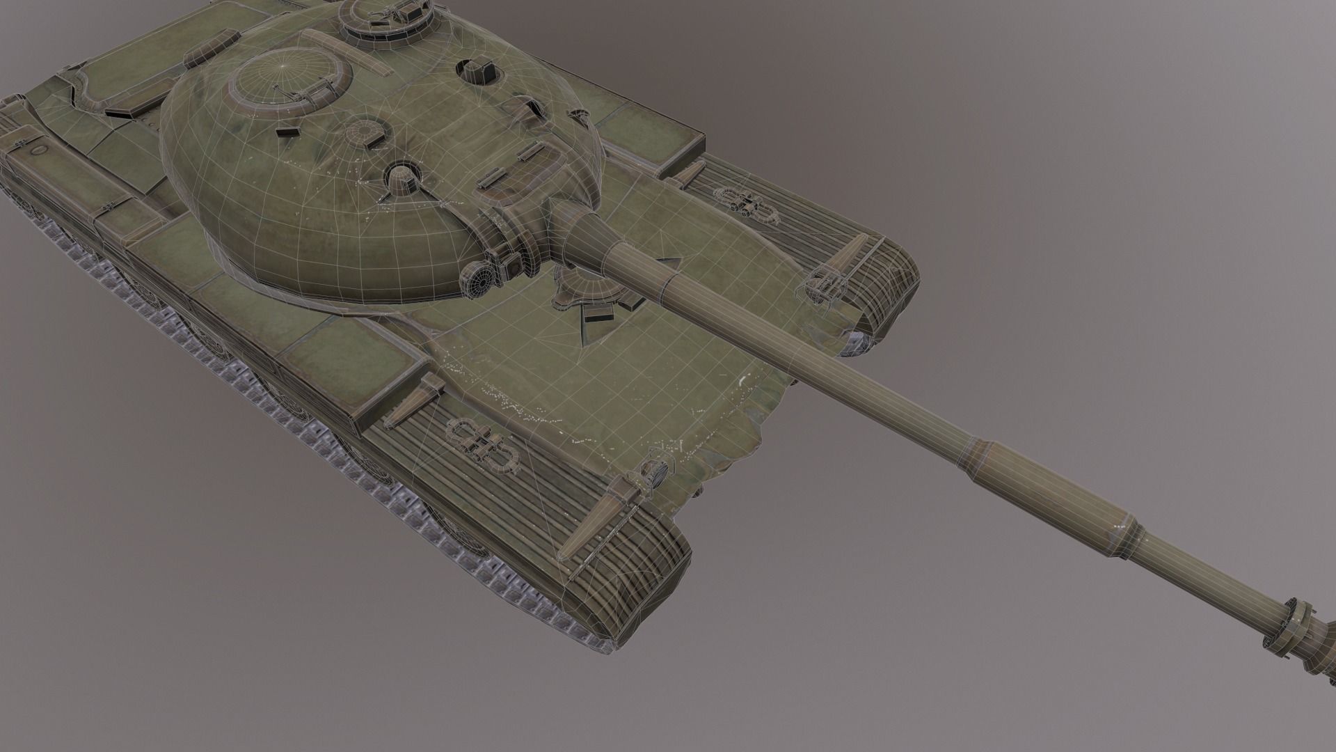 Low poly model Soviet Havy Tank Object 770 Low-poly 3D model_2