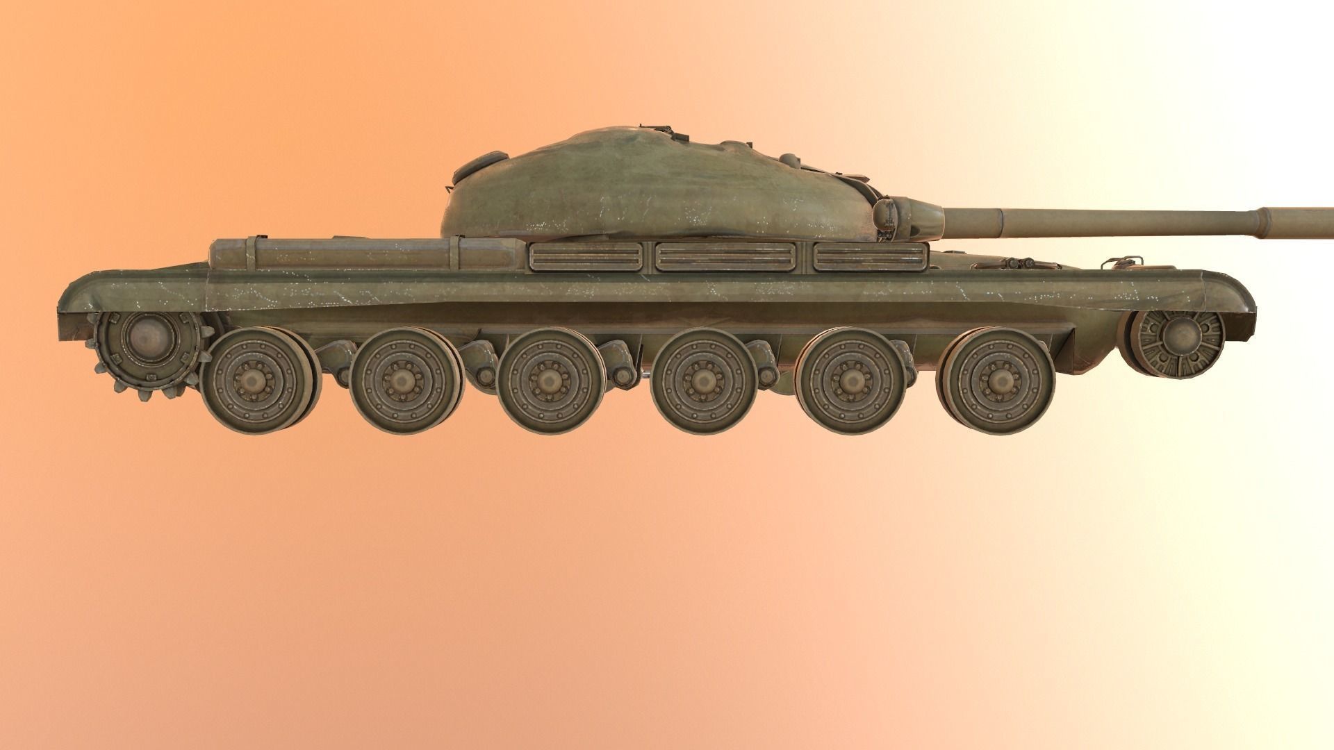 Low poly model Soviet Havy Tank Object 770 Low-poly 3D model_1